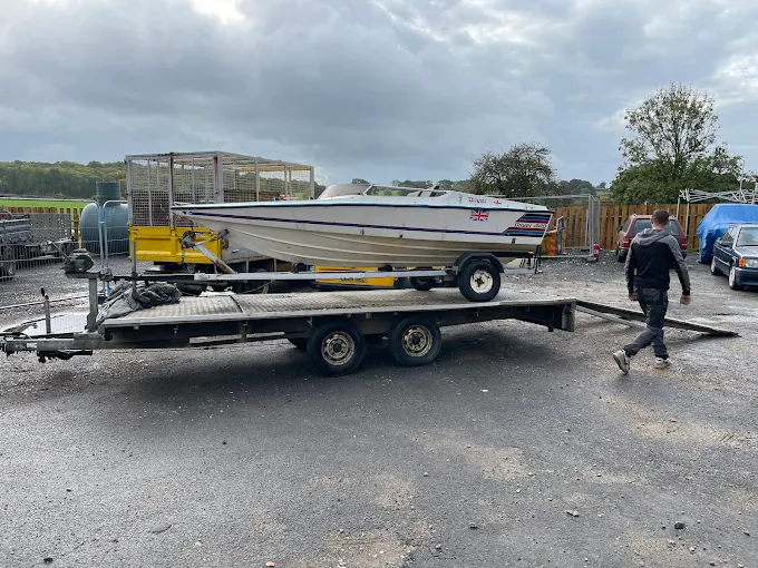 Speedboat on a trailer
