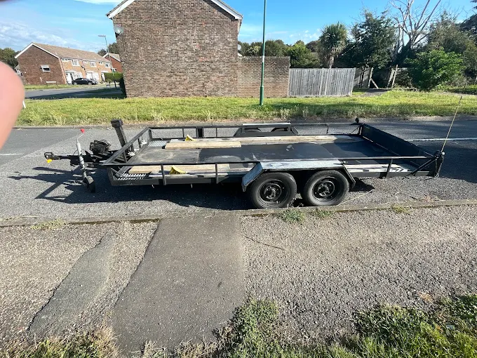 Large flatbed trailer